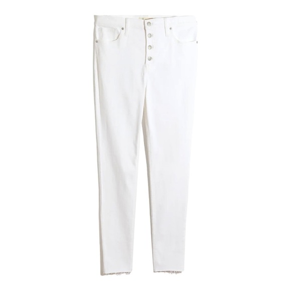 Madewell 9" Mid-Rise Skinny Jeans in Pure White 30 - Picture 1 of 8